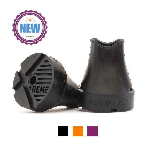 The new X-Treme crutch tips from INDESmed provide extreme slip resistance thanks to their new design and exclusive composition. 