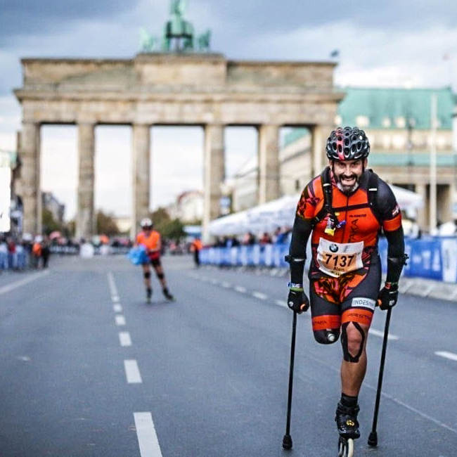 Carbon fiber crutches Sport Edition, marathon in Berlin