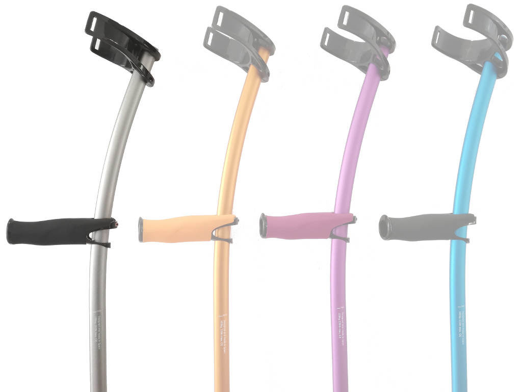 Krücken mit ergonomischem Griff kaufen, leichte und ergonomische Unterarmgehstützen aus Aluminium in verschiedene Farben. INDESmed