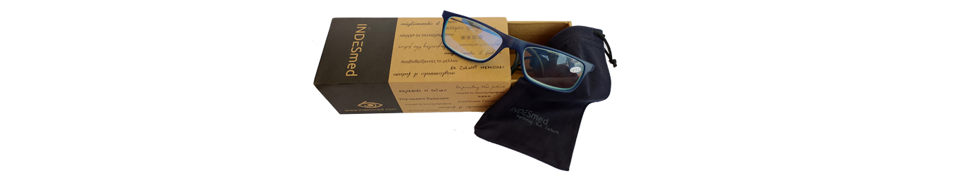Bildschirmbrille, Brillenbeutel, Brillenputztuch und schöne Schachtel zum Wiederbenutzen