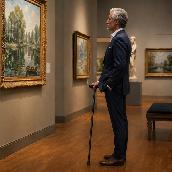 /en/walking-canes-images/men in front of a painting in an art museum with a carbon fiber cane