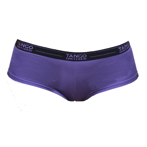 shorty femme TANGO sportswear de couleur violet en fibre naturelle de bambou 99%