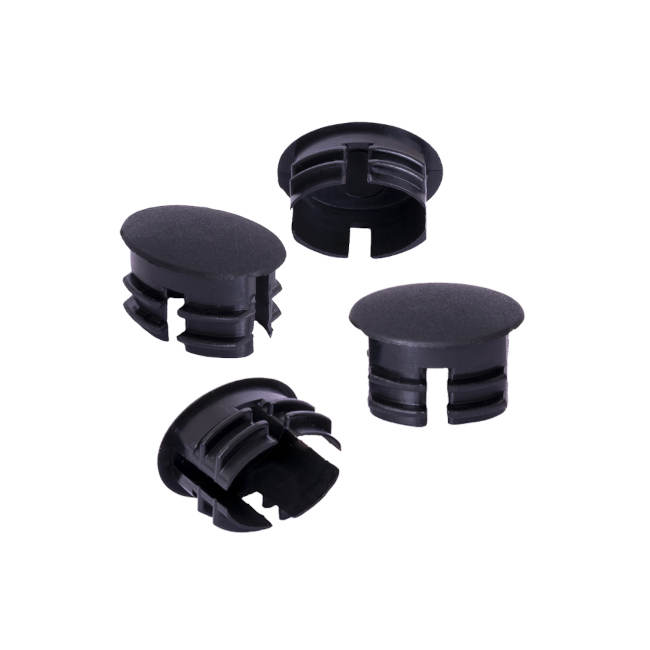 pack de 4 bouchons de rechange pour béquille et canne, de couleur noire