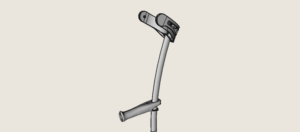 Crutches made in Carbon fiber and Aluminium